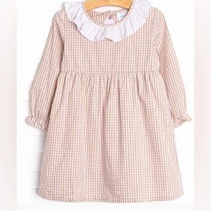 Classic Caroline tan gingham dress stitchy fish